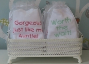Bibs with Embroidered Text