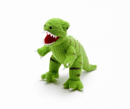 T-Rex Green Knitted Dinosaur