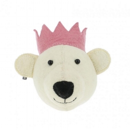 Mini Bear Head - Pink Crown