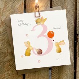 Three today (Pink) - Card