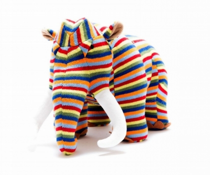 Woolly Mammoth Striped Knitted Dinosaur