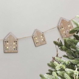 Wooden House Bunting (Lit)