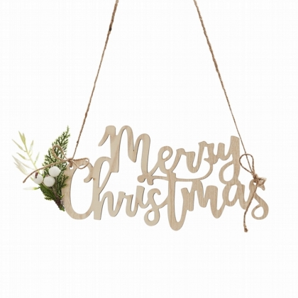 Wooden Merry Christmas Chair Signs (x4)