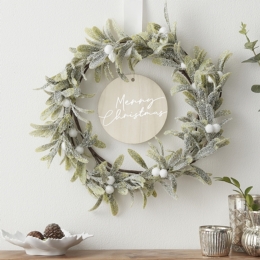 Mistletoe & Merry Christmas Wreath