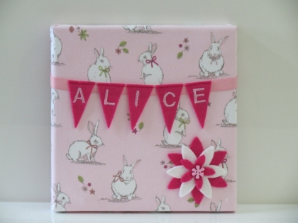 Bunny & Bows Pink Mini Bunting Board- 