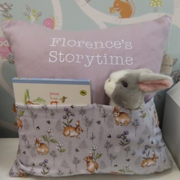 Lavender Bunny Storytime Cushion