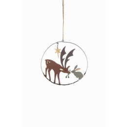 Deer and Hare Ring Ornament