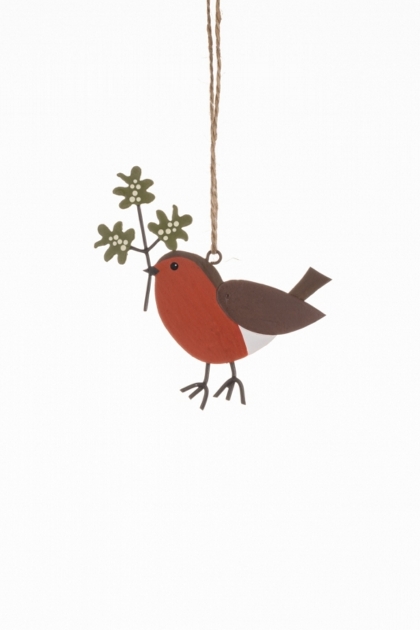 Robin and Mistletoe Ornament 