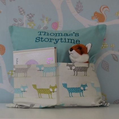 Teal Fox Storytime Cushion