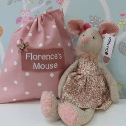 Woodland Mouse in Personalised Bag